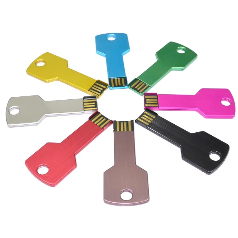 

colorful metal key shape USB Stick 4GB 8GB 16GB 32GB 64GB Memory 128GB USB Flash Drive, Multiply