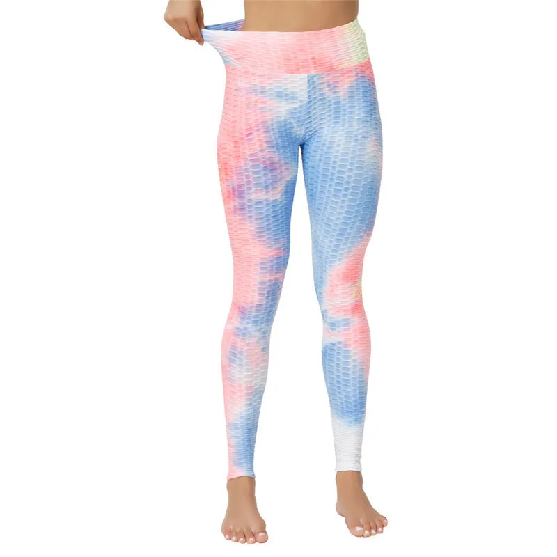 

Colorful Sucker Fabric Shapewear Polyester Tight Tie Dye Leggings for Ladies, Pink/light blue/purple/navy/black/rose red/customized color