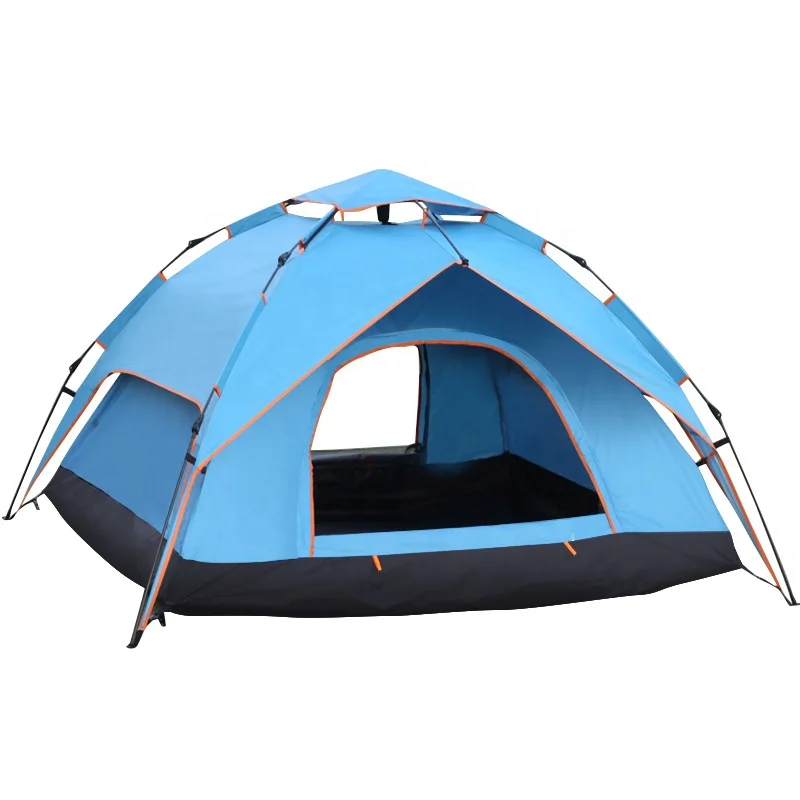 

Wholesale Double Layers Pop Up Tent Automatic Setup Instant Family Tents for 2-4 Persons, Blue, dark green
