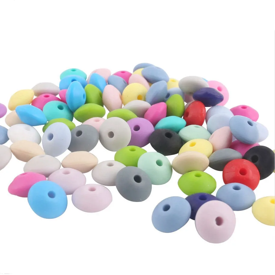 

Flat Silicone Loose Beads for Handmade Necklace Jewelry, 20colors