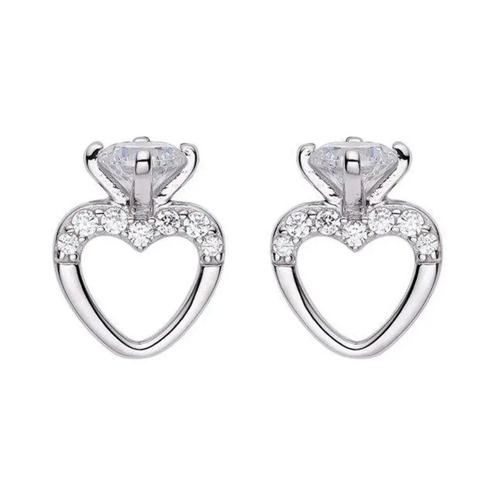 

Trend 2023 Fashion Jewelry Korea Love Transparent Acrylic Gold Plated Zircon Shape Day Heart 925 Sterling Silver Stud Earrings