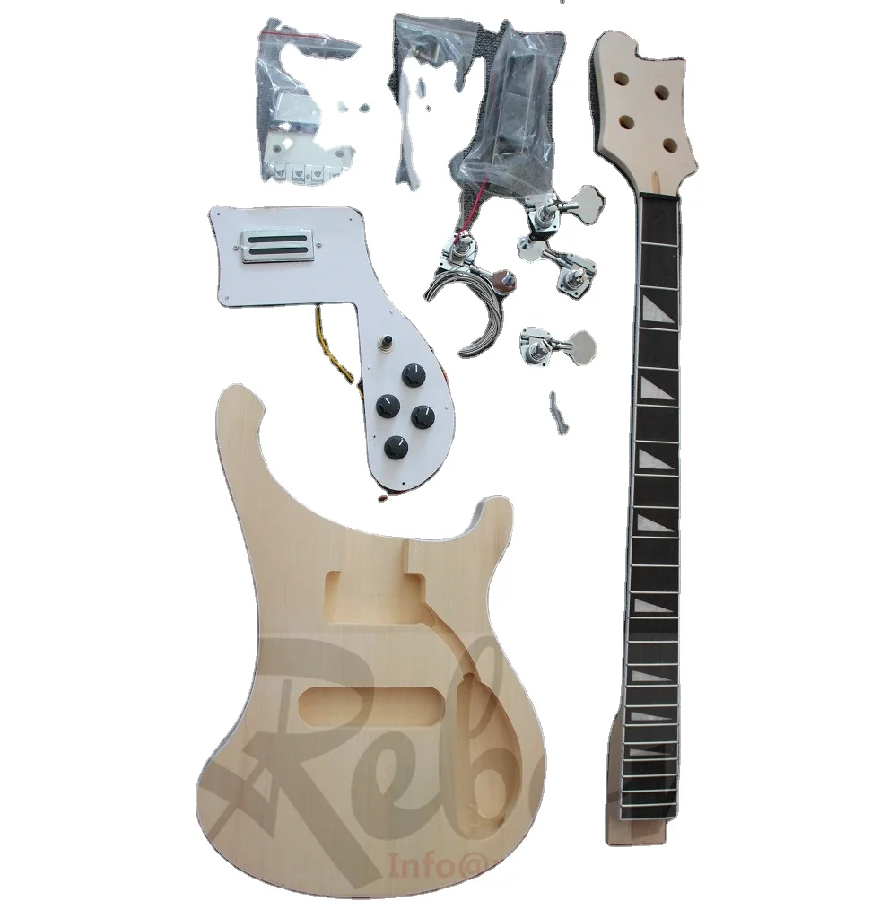 

Weifang Rebon 4 String Unfinished DIY Ricken Electric Bass Guitar Kit/Electric guitar package, Natural