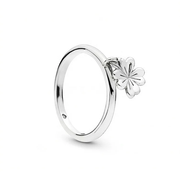 

Wholesale lucky clover rings jewelry women fashion ring with charm