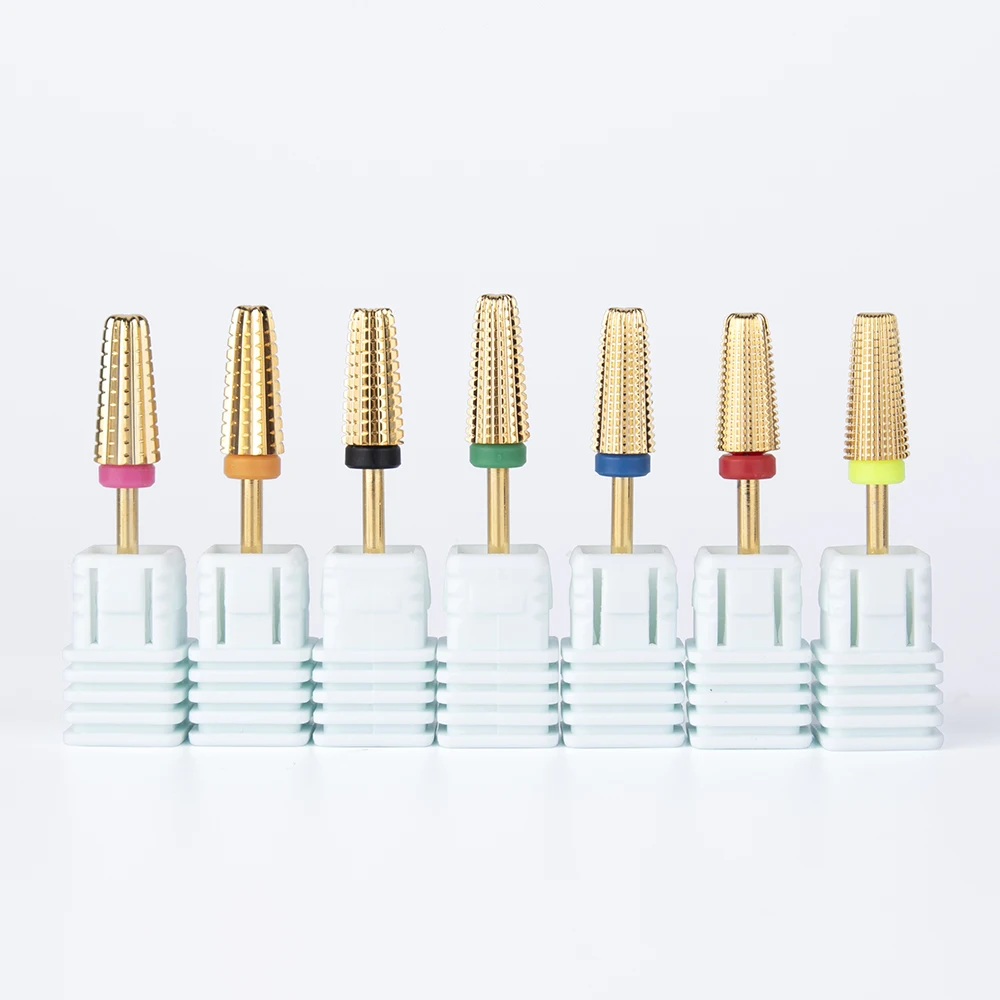 

Manicure Remove Gel Acrylics Nails Accessories Tool 5 in 1 Tapered Drills Milling Cutter Safety Carbide Nail Drill Bits