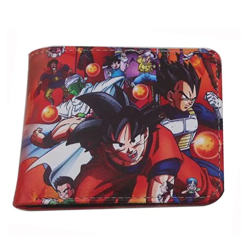 

Professional PU Wallets Supply Japanese Anime Cartoon Purses Short Leather Zipper Money Clip Dragon Ball Z Wallet For Fans