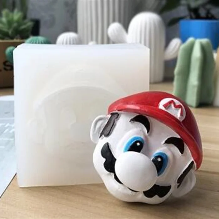 

LOVE'N LV649M Super Mario silicone resin mold Korean ins aromatherapy gypsum mold cartoon head DIY silicone mold