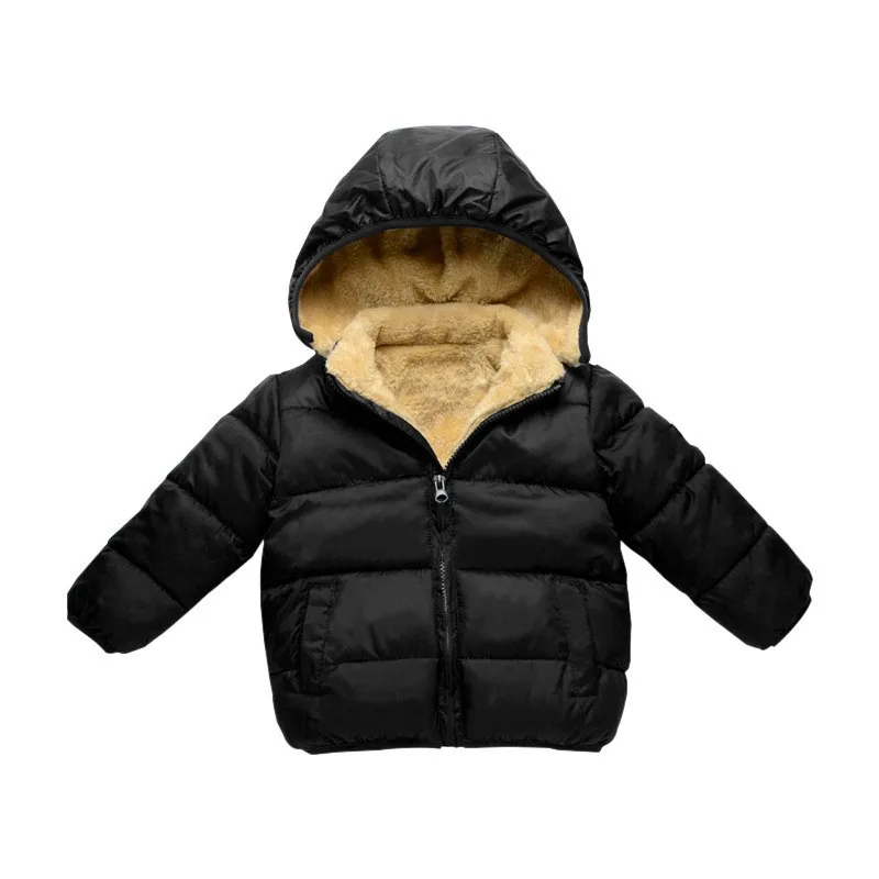

Fleece Winter Parkas Kids Jackets For Girls Boys Warm Thick Velvet Children's Coat Baby Outerwear Infant Overcoat