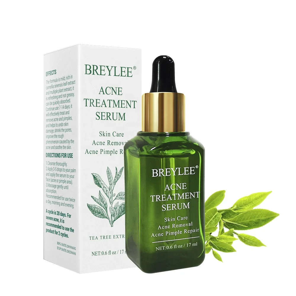 

BREYLEE Private Label Repair Scar Shrink Pores Natural Herbal Tea Tree Extract Anti Acne Treatment Face Serum