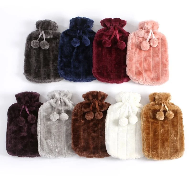 

Wholesale Classic PVC Hot Water Bottle with High-Pile Microfiber Velvety Fur Look Cover Winter Warm Hand Hot Water Bag