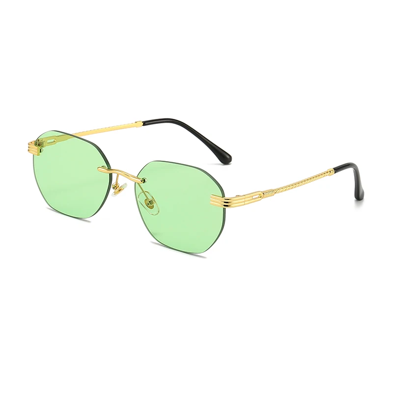 

New arrival rimless candy lens colorful sunglasses 2022, 10 colors in stock