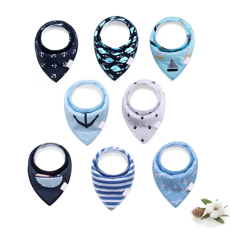

Amazon Hot Sales Oem Custom Cotton Baby Bandana Drool Bibs for Drooling and Teething, Picture