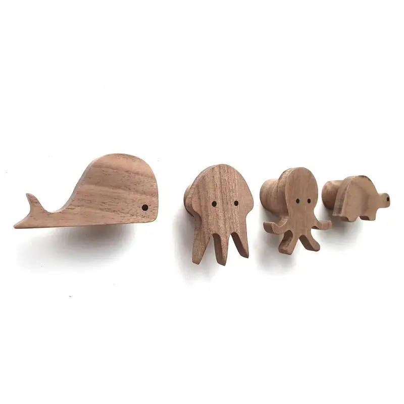 

Child Room Decorative Wooden Wall Hook Hanger Cute Jungle Animal Wall Hooks for Hanging Hats Jackets and More, Wood color