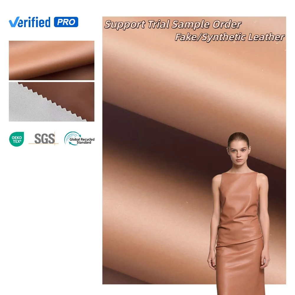 2024 Hot Sale 4-Way Stretch Dull Matte Leather Fabric Waterproof PU Material for Underwear Gloves Dresses-Finished Pattern