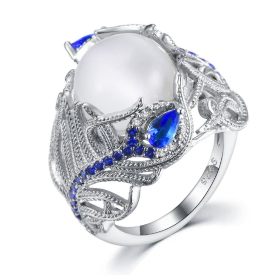 

2020 Manufacturer direct sale Fashion Designs Beautiful Opal Jewelry Rings for Women, Silver