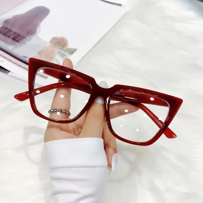 z4362 Red Cat Eye Women Glasses Fashion Eyeglasses for Woman Trendy 2023 Eyewear Retro blue light Blocking Black Frame Ladies