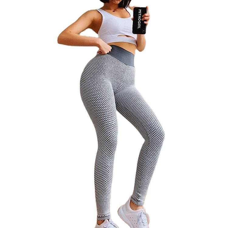 

amazon hot selling thick high waist workout squat proof leggings fashion sexy quick dry yoga honeycomb leggings, Picture