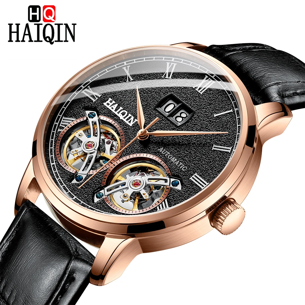 

OEM Double Tourbillon HAIQIN High Quality Beijing Movement Men Watches Luxury Waterproof Automatic Mechanical Wristwatch relojes