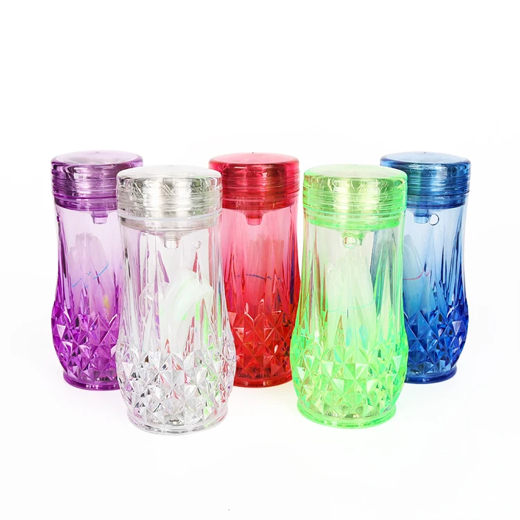 

hubbly bubbly hookah cheap wholesale hookahs portable shisha nargile acrylic sheesha cup with led light, 5 colors