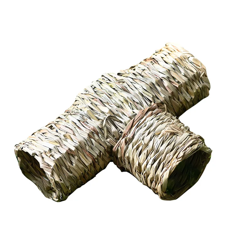 

Woven Grass Hideaway Tunnel Nest Animal Activity Chew Toy Hut House Pocket Pets Hamsters Guinea-Pig Gerbils Chinchillas, Natural