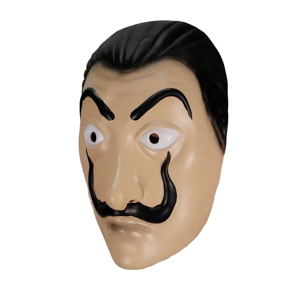 
Molezu Wholesale Custom Halloween La Casa De Papel Face Mask Salvador Dali Cosplay Movie Latex Mask Realistic Party Mask 