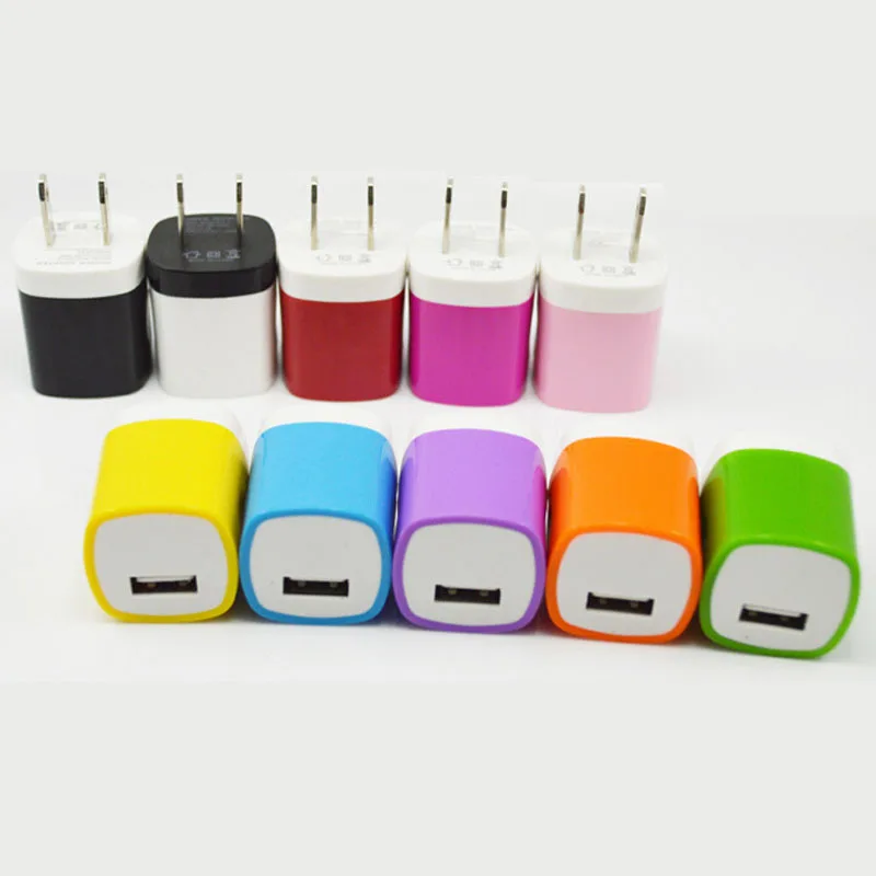 

Amazon Hot Selling Wall Charger USB Charger Single Port US Plug EU Plug Candy USB Adapter Charger Block For Iphone, Colorful