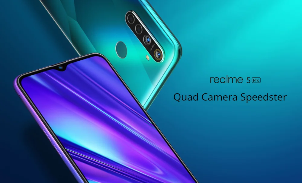 REALME 5 pro 6.3'' 4GB + 128GB Android P cellphone Octa-core 4035mAh 48MP Quad Cameras VOOC Fast Charge 3.0 4g Mobile Phone