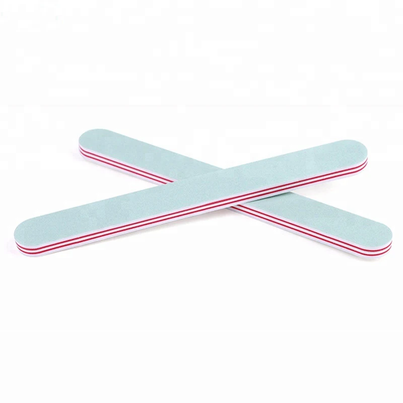 

New design moderon custom logo blue acrylic full cover sponge nail file ,art care double sides design