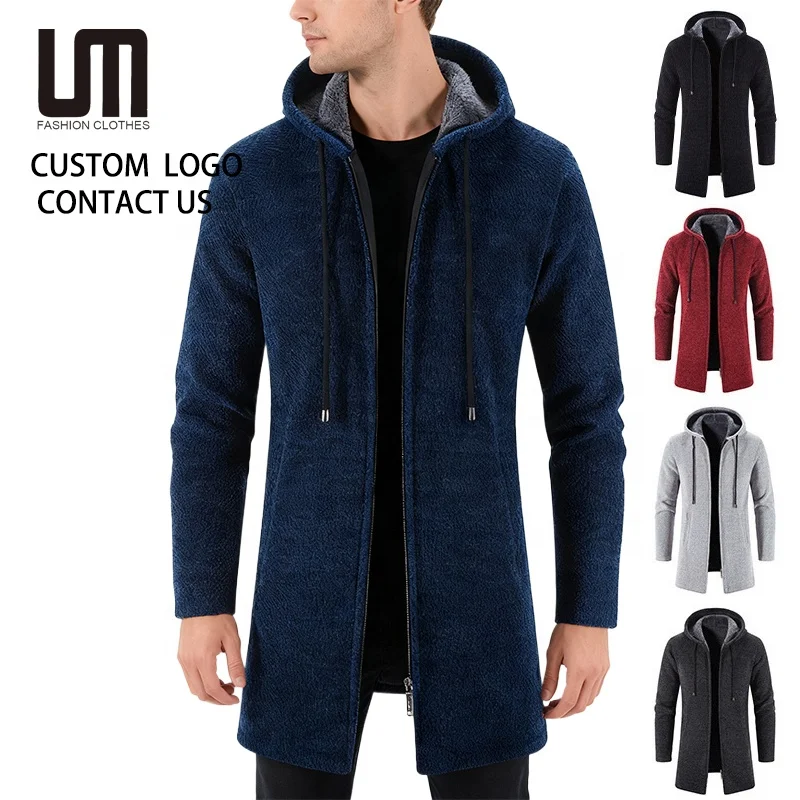 Liu Ming New Style Winter Men Clothing Cardigan Hooded Knitted Casual Jacket Coat Plus Size Sweaters