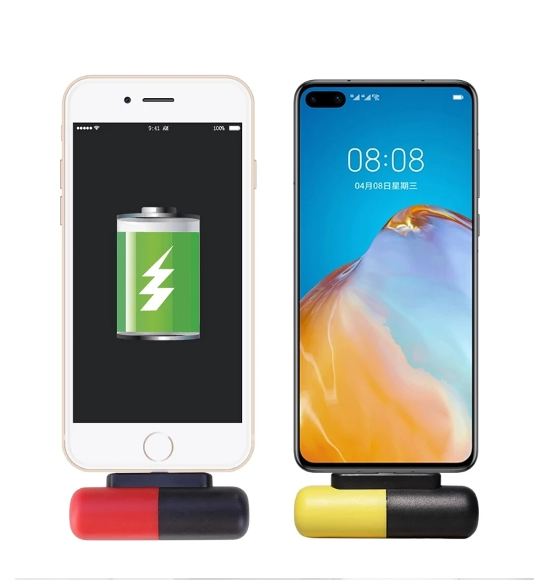 

Emergency Capsule Portable Mini Pocket Power Bank Direct Plug-in Universal Charger 1200mAh Power Bank Gift Customized, Yellow,red,green