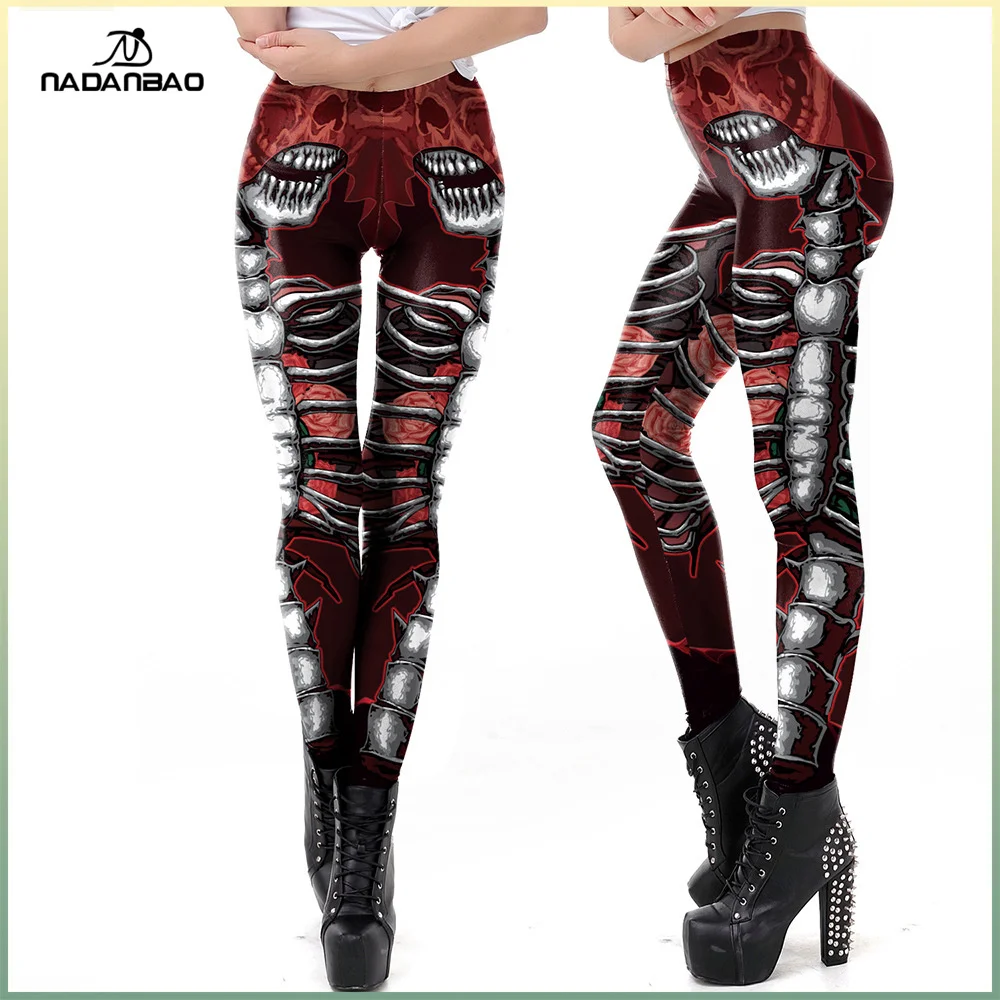 

NADANBAO Helloween skull leggings new fashion street wearing casual leggings women