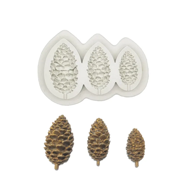 

Cake Decoration 3D chocolate fondant pine cones handmade cake silicone mold, Random or specify