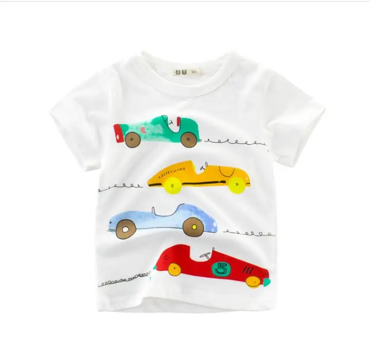 

high quality cheap price white color print car kids wear baby boy/girl t shirt, Green