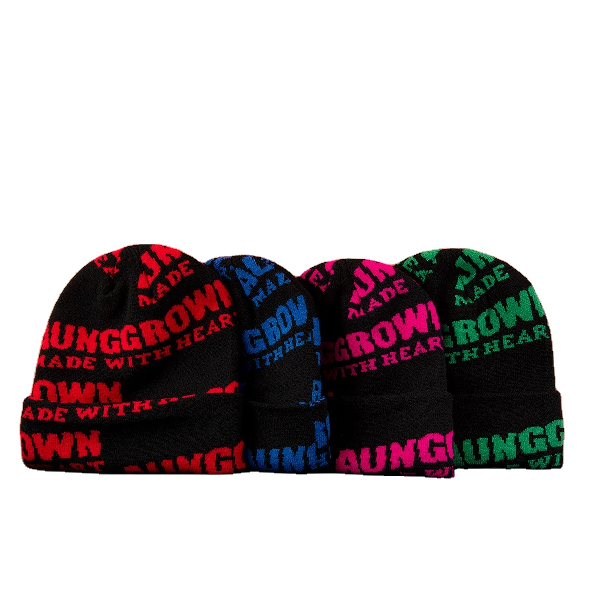 

Wholesale Free shipping 100% Acrylic Design All Over Print Beanie with Custom Logo Winter Skull Jacquard Beanies Hats gorras