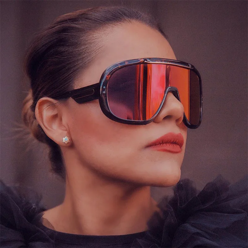 

Qmoon 2021 High End Good Quality Super Big Size Leopard Oversized Polorized Sunglasses for Men Women
