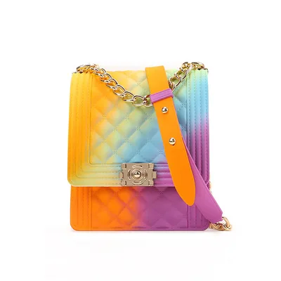 

Wholesale jelly purses bag jelly handbags for women girls handbags colorful pvc square bag