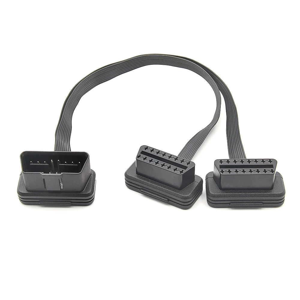 

OBD2 Male To dual Female Connector Adapter Cable 8 pin 2IN1 Converted OBD2 Splitter Y Flat Extension Cable