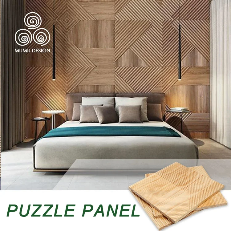 

MUMU Modern Durable 3D Design Wooden Slats Panel Interior Home Decoration Wood Wall Cladding for Building Wainscoting