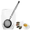 TOPFENG-Stainless Steel Quick Snap 5cm Loose Leaf Tea Infuser Mesh Strainer Ball With Handle Reusable Ball Shape Teapot Filter