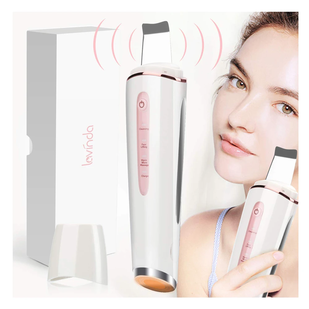 

2020 New Arrivals Facial Ultrasonic Skin Scrubber Professional Skin Care Face Cleaner, White+pink