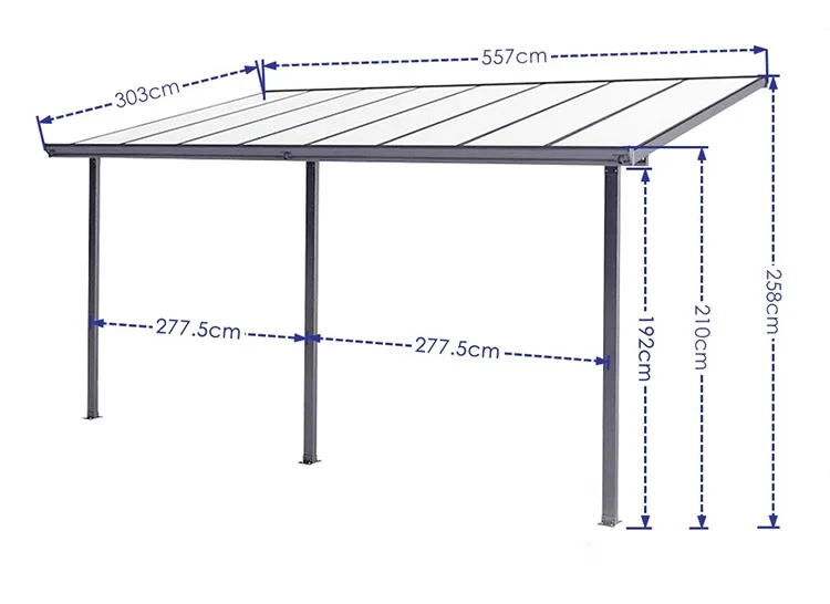 557x303 Cm Fácil De Seguir Terraza Sombrilla Habitación Caliente Patio