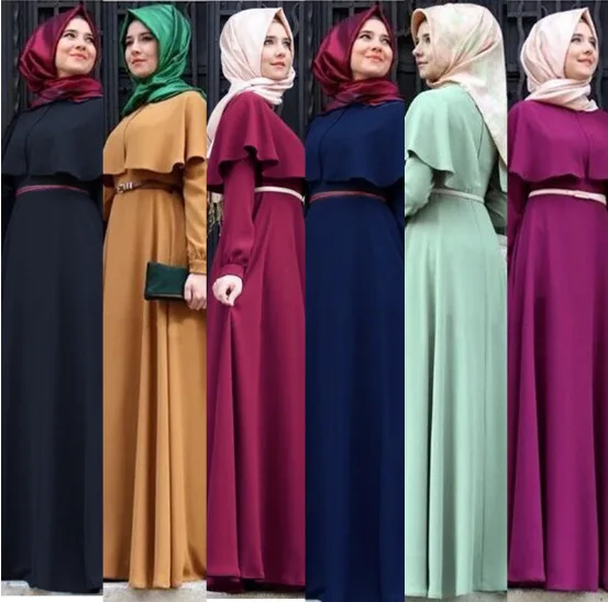 

2021 Arabic Long Maxi dress Muslim Dresses Abaya in Dubai Islamic Clothing Muslim Fashion Dress For Women, Customized color