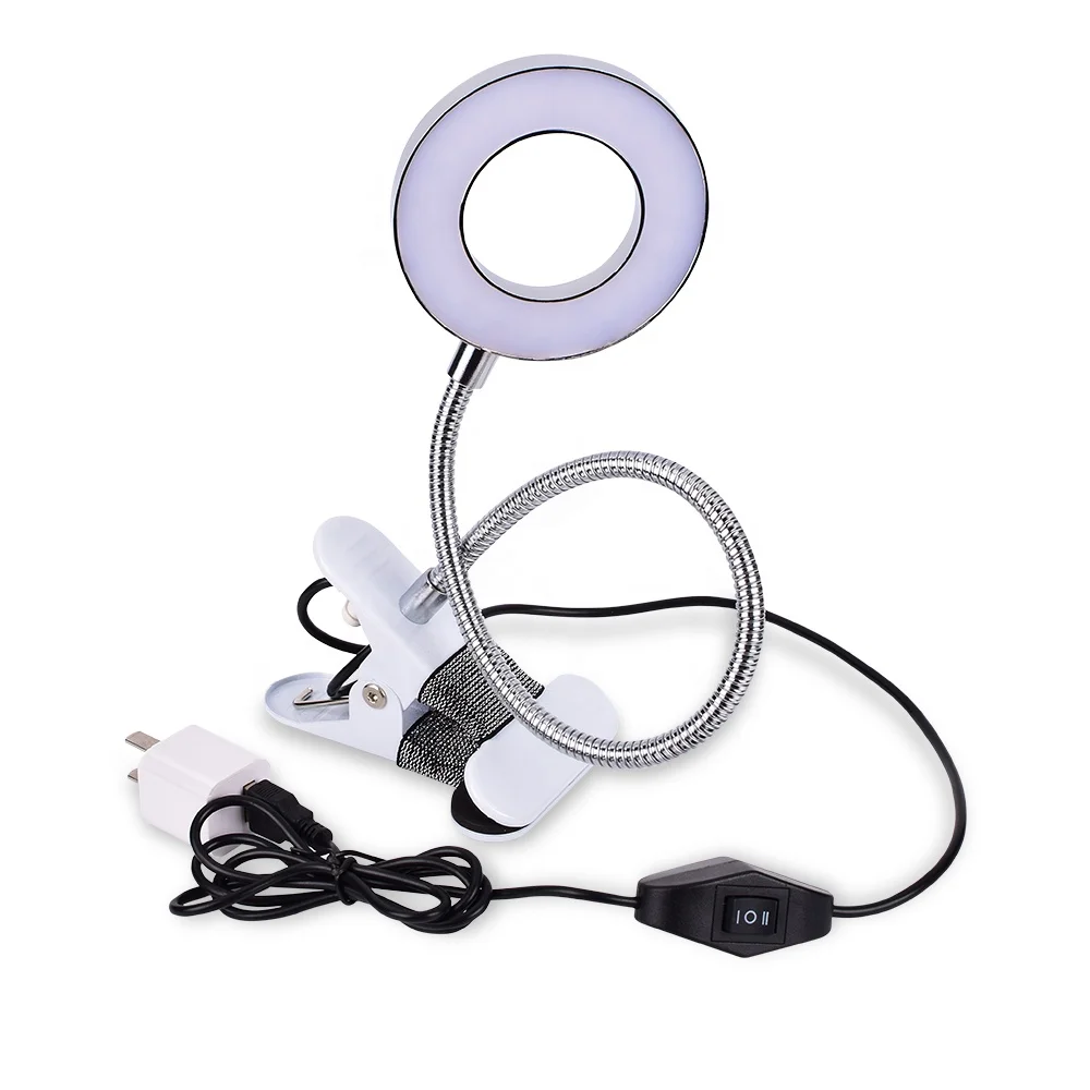 

Portable Clip Table Lamp USB Rechargeable Dimming Desk Light Perfect for Night Reading Eyebrow Tattoo Nail Art Beauty Makeup
