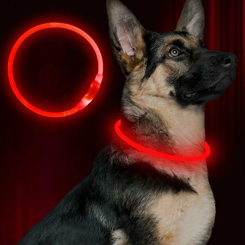 

Waterproof LED USB Rechargeable Glowing Pet Silicone Dog Collar
