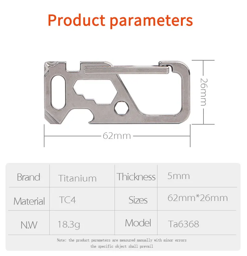 titanium alloy buckle outdoor edc small