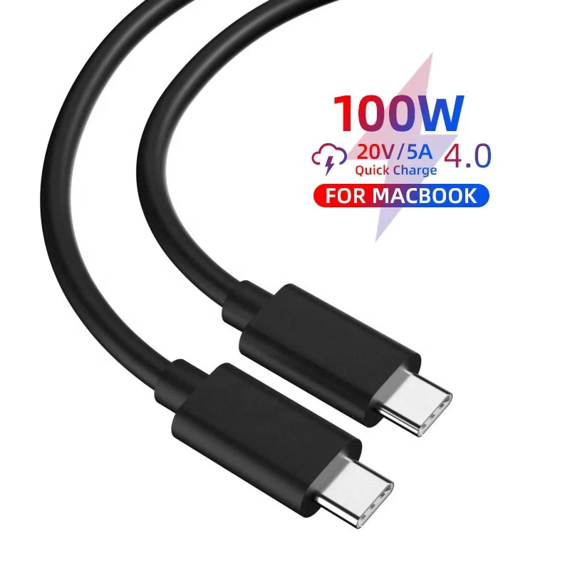 

shenzhen Factory high quality 60W 100W 3A 5A PD QC 4.0 usb type c to type c charging cable for Macbook pro and phone