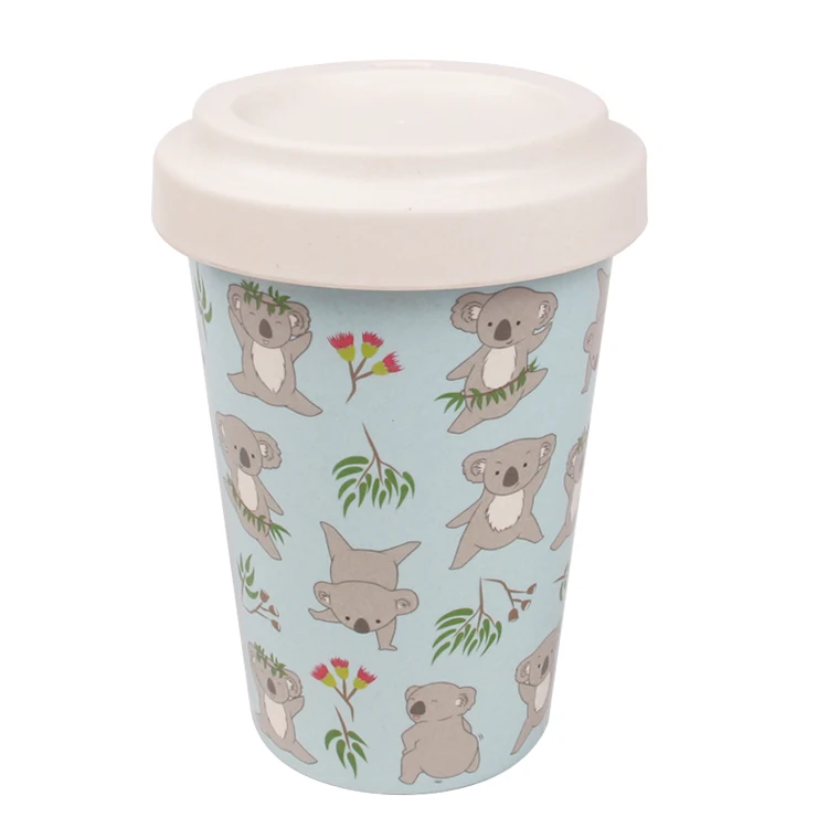 

Wholesale 100% Biodegradable bamboo fiber reusable coffee cup travel coffee mug with lid