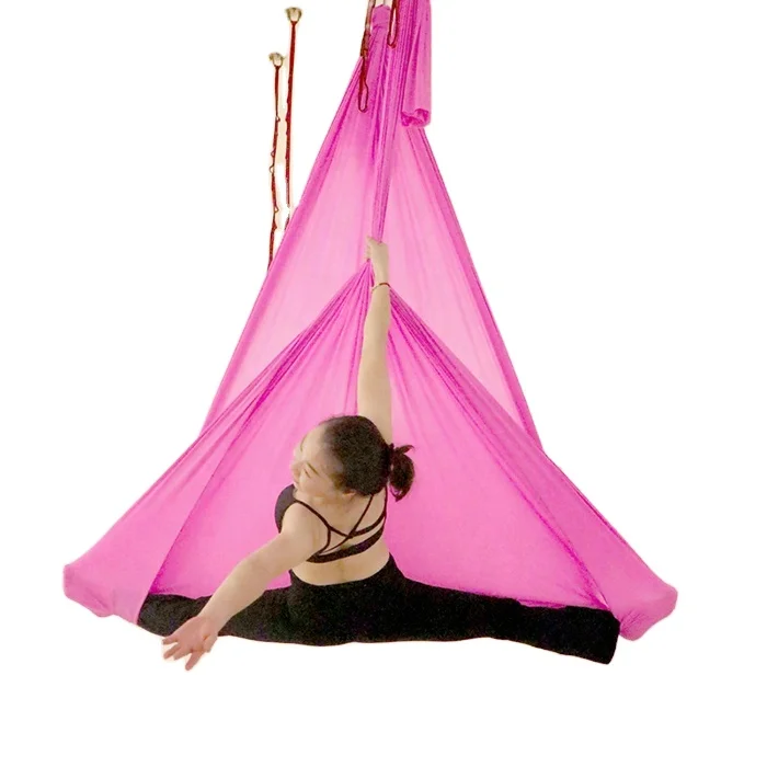

Indoor sports Yoga studio anti-gravity air yoga elastic hammock indoor hanging rope sling body slimming accessories, Blue,pink,purple,green,red custom color