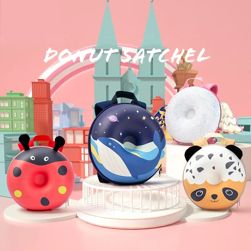 

2021 New 3D Doughnut Design Kids Backpack Rainbow Mini Backpack Hot Selling Backpacks For School Children