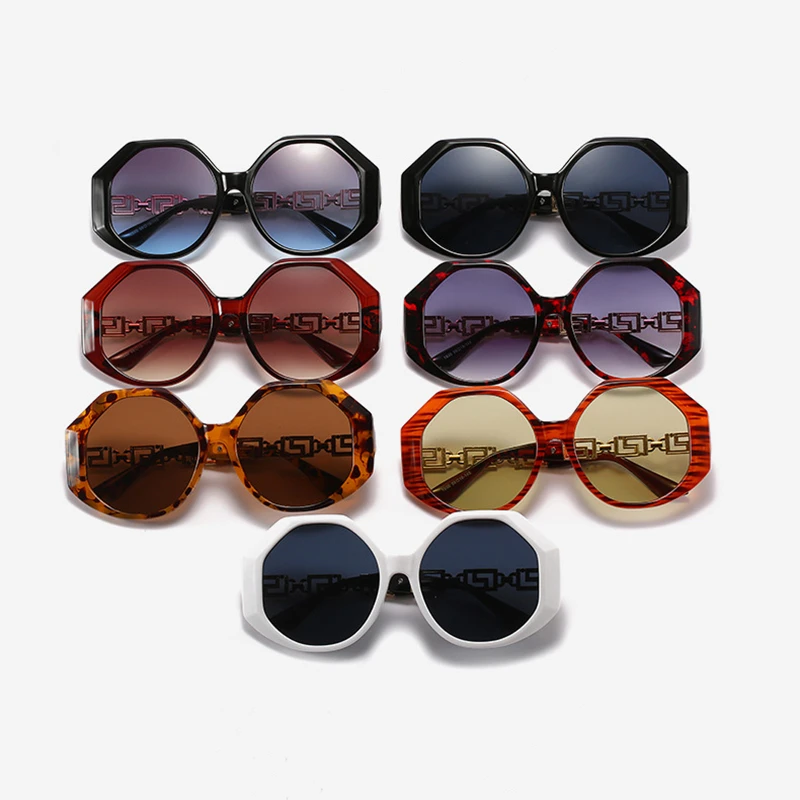 

High Quality Fashion Luxury Brand Design Large Frame Shade Hexagonal Metal Oversize Sunglasses for Men Women
