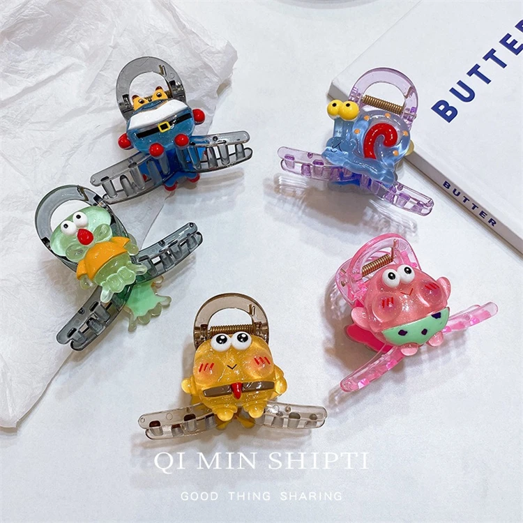 

2022 new children's hair clip cute princess broken hair claw cartoon hair accessories for girls